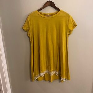 Lace hemmed plus size tunic XXL